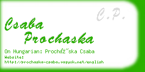 csaba prochaska business card